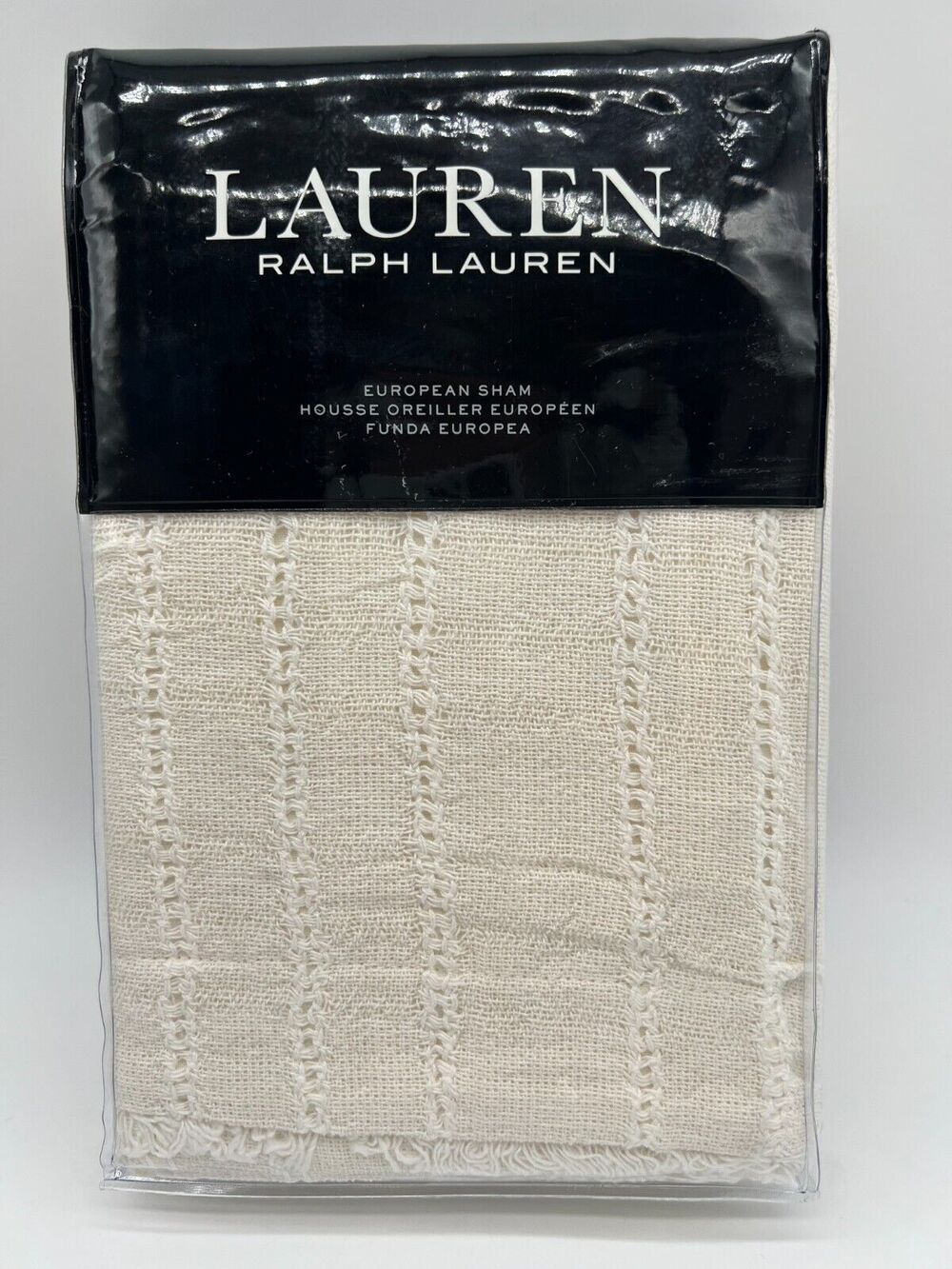 Lauren Ralph Lauren Callen EURO SHAM Cream 26" x 26" Open Weave $135 NWT